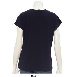 Womens Love Scarlet Short Sleeve Faux Lace Dolman Tee alternate view
