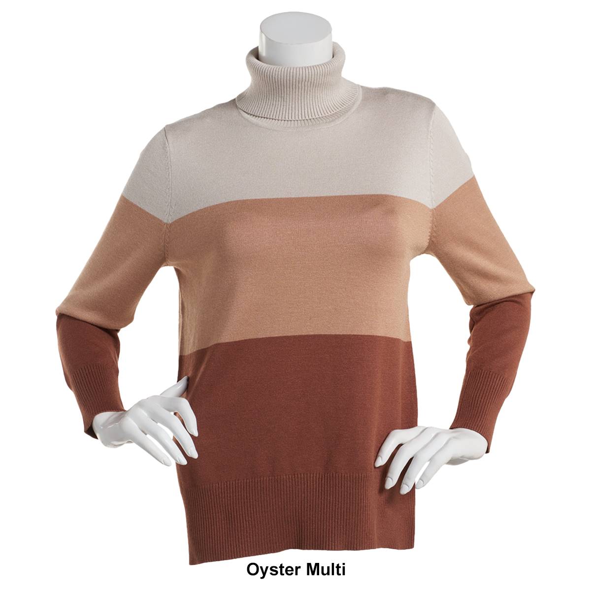 Womens Retrology Color Block Long Sleeve Turtleneck