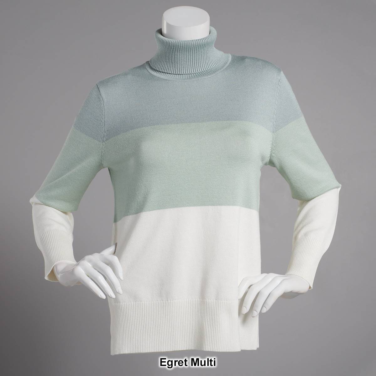 Womens Retrology Color Block Long Sleeve Turtleneck