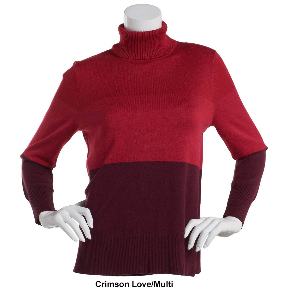 Womens Retrology Color Block Long Sleeve Turtleneck