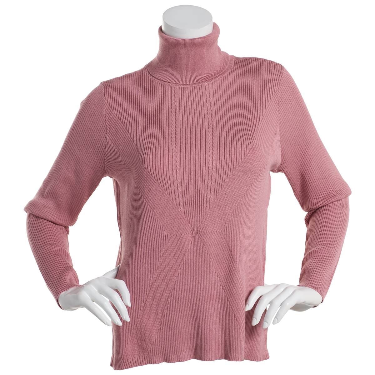 Womens Retrology Diagonal Rib Turtleneck Sweater