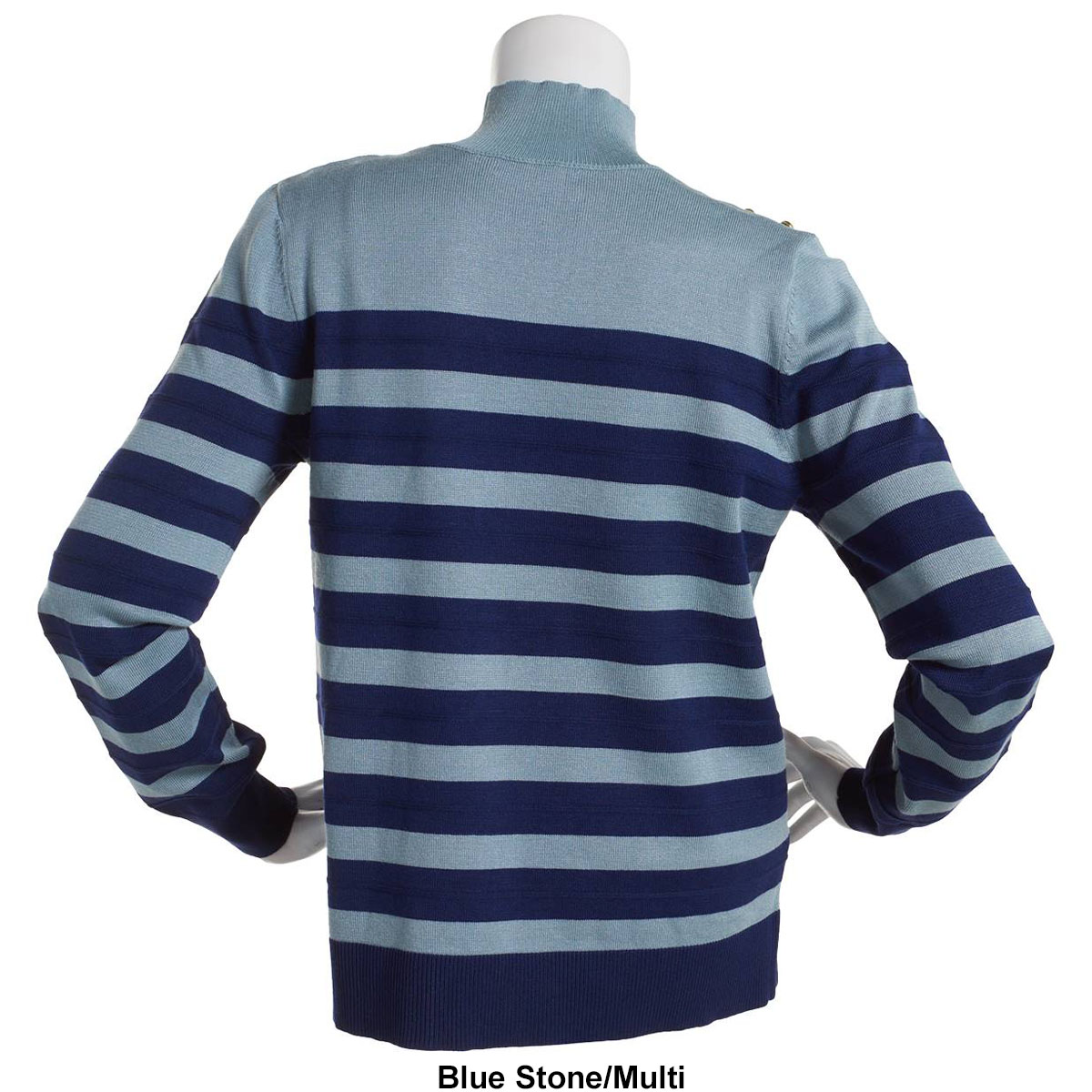 Women Retrology Long Sleeve Stripe Mock Neck Sweater