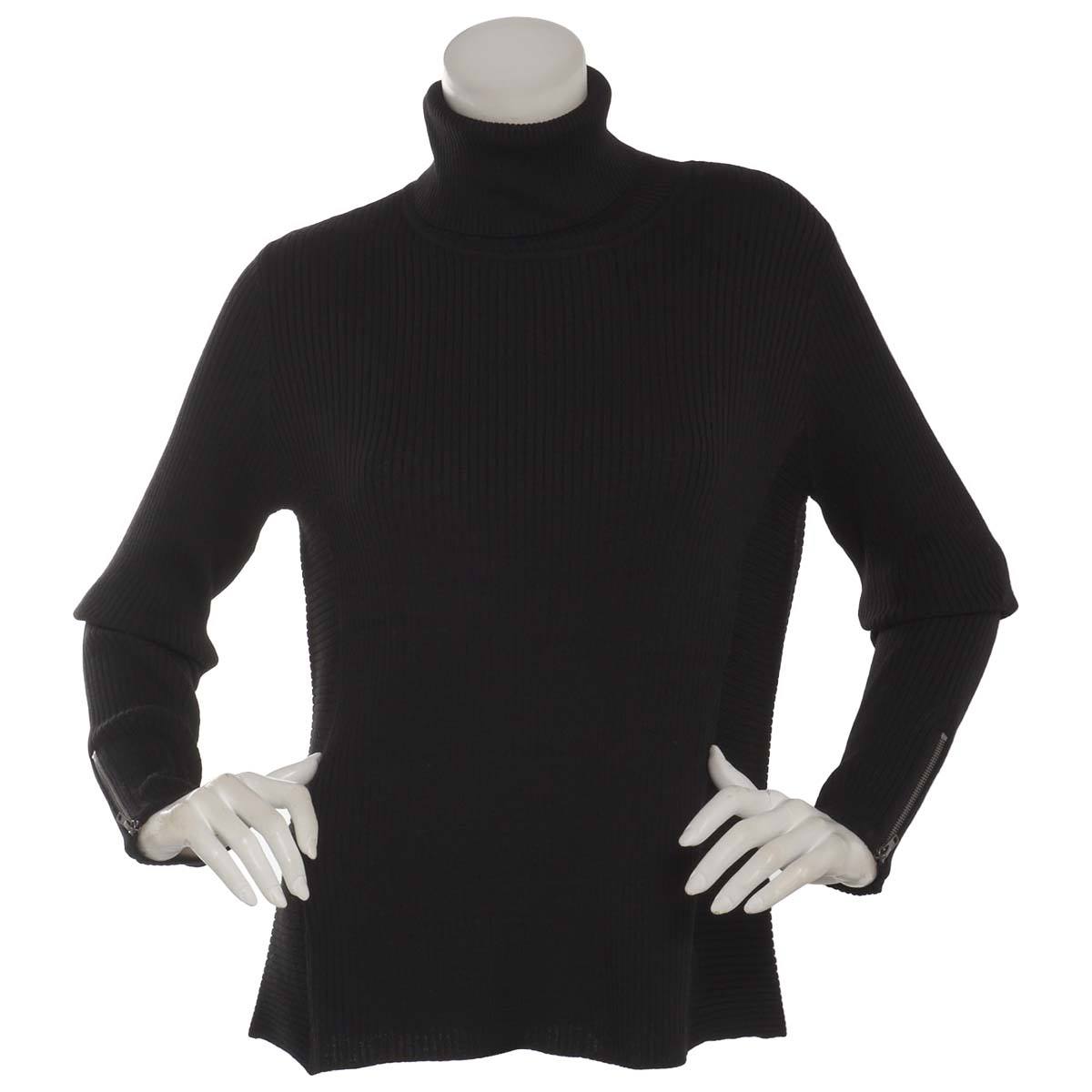 Women Retrology Long Sleeve Ribbed Turtleneck