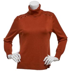 Womens Retrology X Shoulder Trim Turtleneck Sweater alternate view