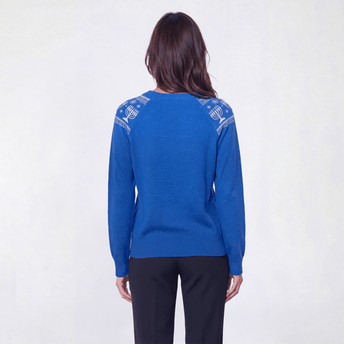 Petite Retrology Long Sleeve Hannukah Fair Isle Sweater alternate view