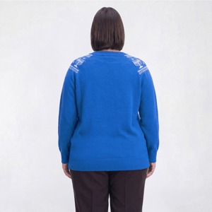 Plus Size Retrology Long Sleeve Hannukah Fair Isle Sweater alternate view