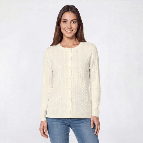 Womens Preswick & Moore(R) Long Sleeve Cable Button Cardigan alternate view