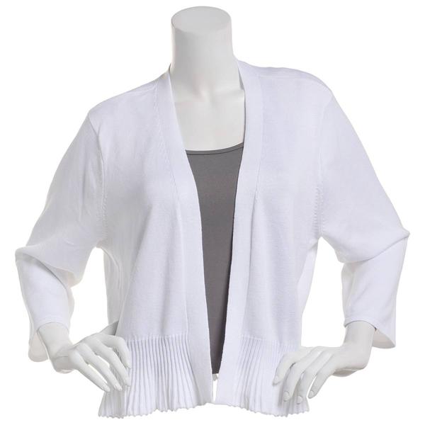 Womens 89th & Madison 3/4 Sleeve Solid Ribbed Peplum Hem Shrug alternate view