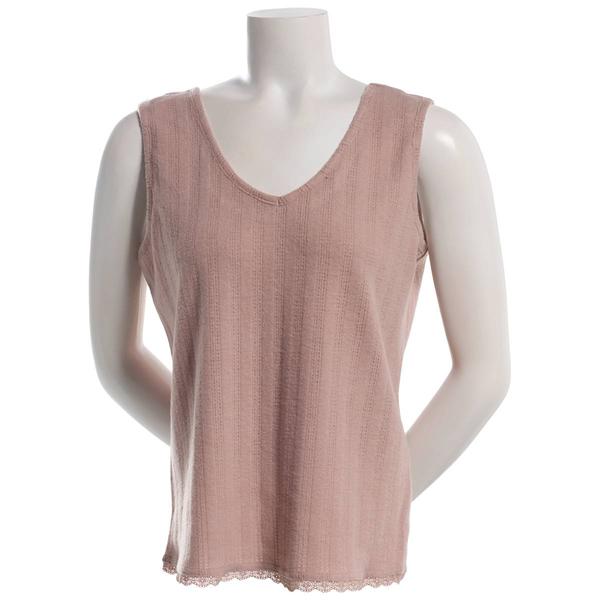 Womens Adyson Parker Solid Pointelle Pajama Tank Top
