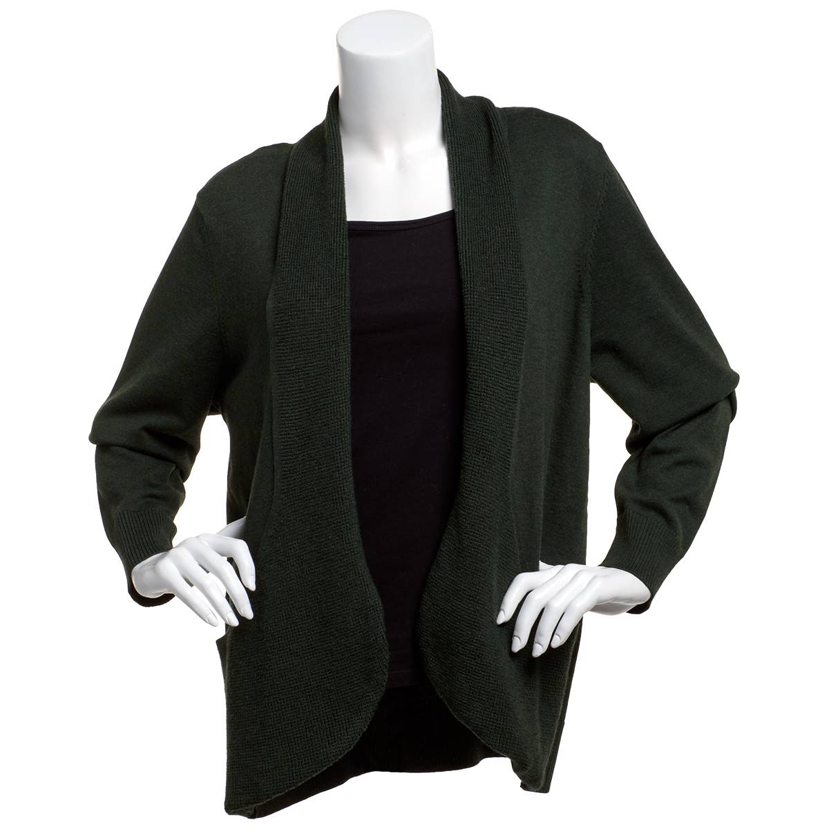 Plus Size 89th & Madison Long Sleeve J Pocket Cardigan