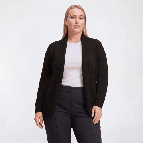 Plus Size 89th & Madison Long Sleeve J Pocket Cardigan
