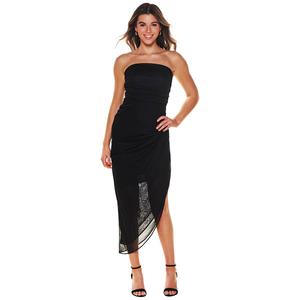 Juniors Emerald Sundae Mesh Tube Asymmetrical Hem Sheath Dress