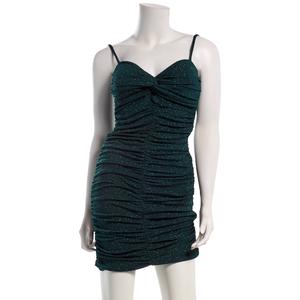 Juniors Emerald Sundae Glitter Knit Lace Up Back Sheath Dress alternate view