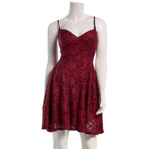 Juniors Emerald Sundae Floral Lace V Waist Skater Dress