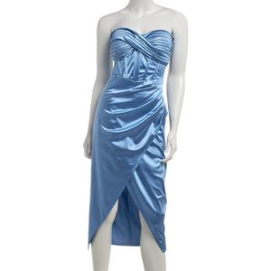 Juniors Emerald Sundae Strapless Satin Twist Corset Midi Dress alternate view