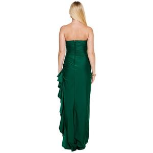 Juniors Emerald Sundae Sateen Sheath Dress with Side Ruffle alternate view