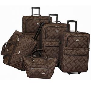 American Flyer Pemberly Buckles 5pc. Luggage Set - Brown