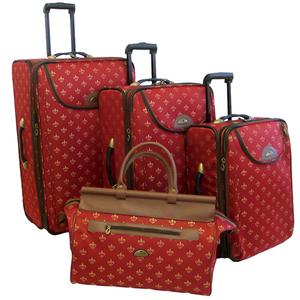 American Flyer Lyon 4pc. Upright Luggage Set - Red