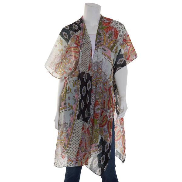 Womens Jessica McClintock Patchwork Kimono