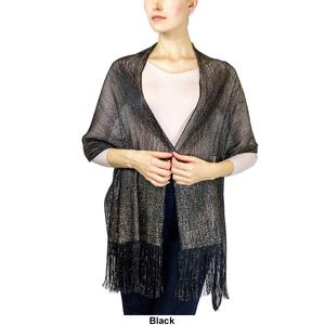 Womens Jessica McClintock Metallic Shawl with Fringe alternate view