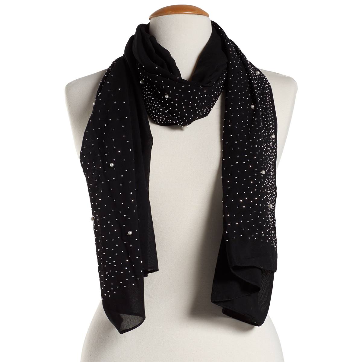 Womens Jessica McClintock Galaxy Pearl & Stone Border Shawl