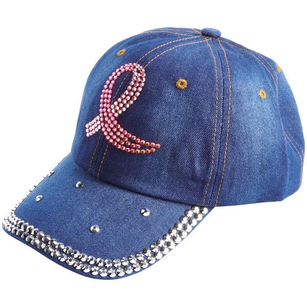 Womens Madd Hatter Breast Cancer Denim Baseball Cap