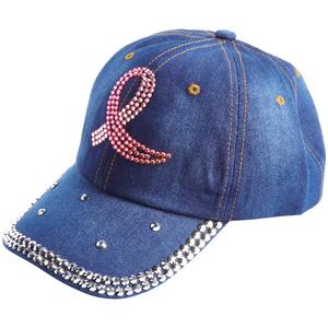 Womens Madd Hatter Breast Cancer Denim Baseball Cap alternate view