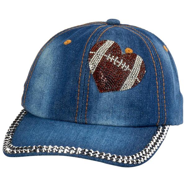 Womens Madd Hatter Football Bling Baseball Cap alternate view