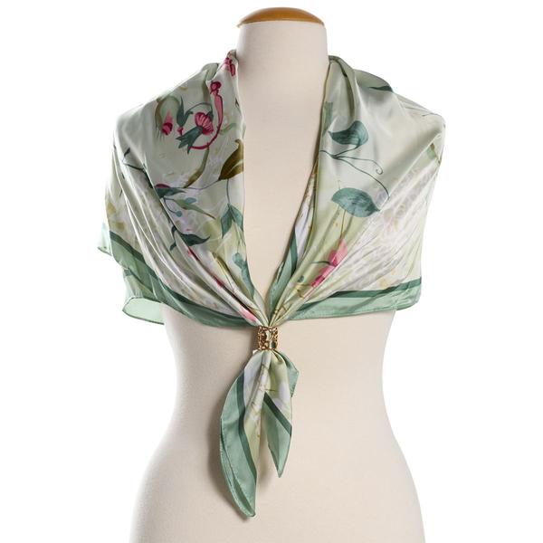 Womens Jessica McClintock Mint Floral Square Scarf