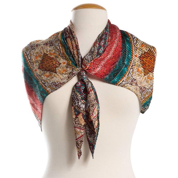 Womens Jessica McClintock Boho Mix Scarf with Silver Ring