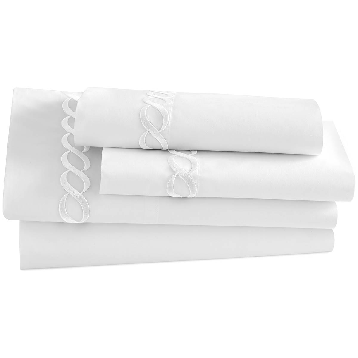Cassadecor 300 TC Embroidered Cable Bedding Fitted Sheet