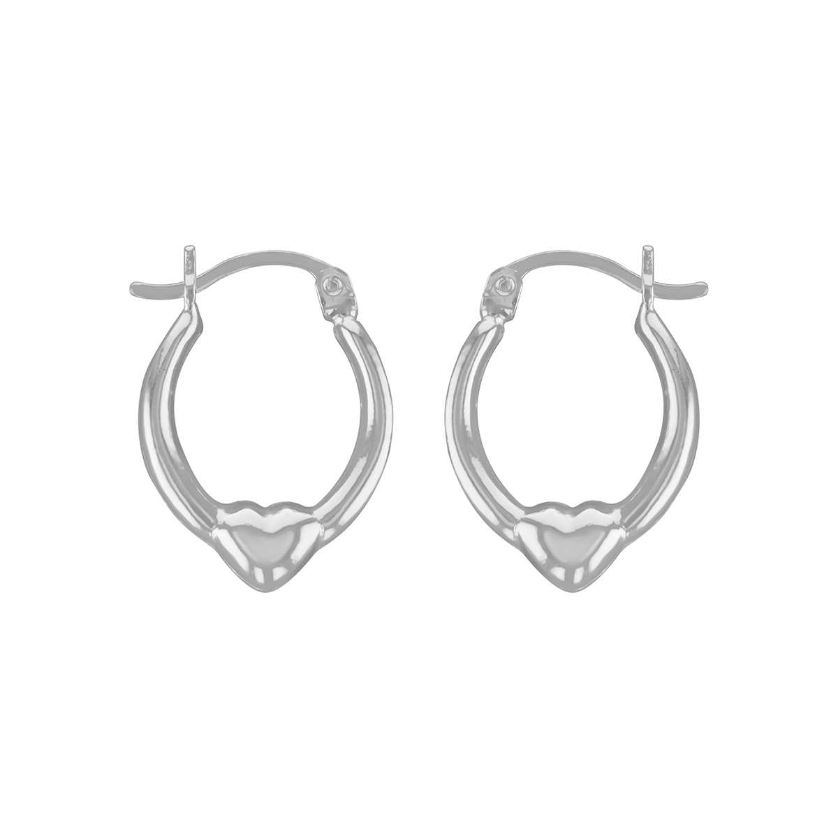 Giorgio Argento Heart Back To Back 19mmx14mm Hoop Earrings