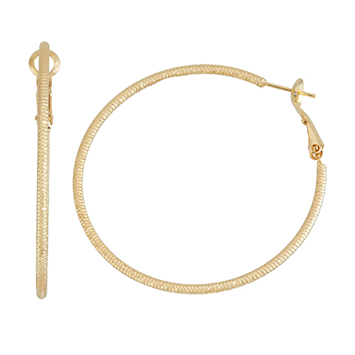 Fine Faux Gold Plated Ridged Hoop Earrings