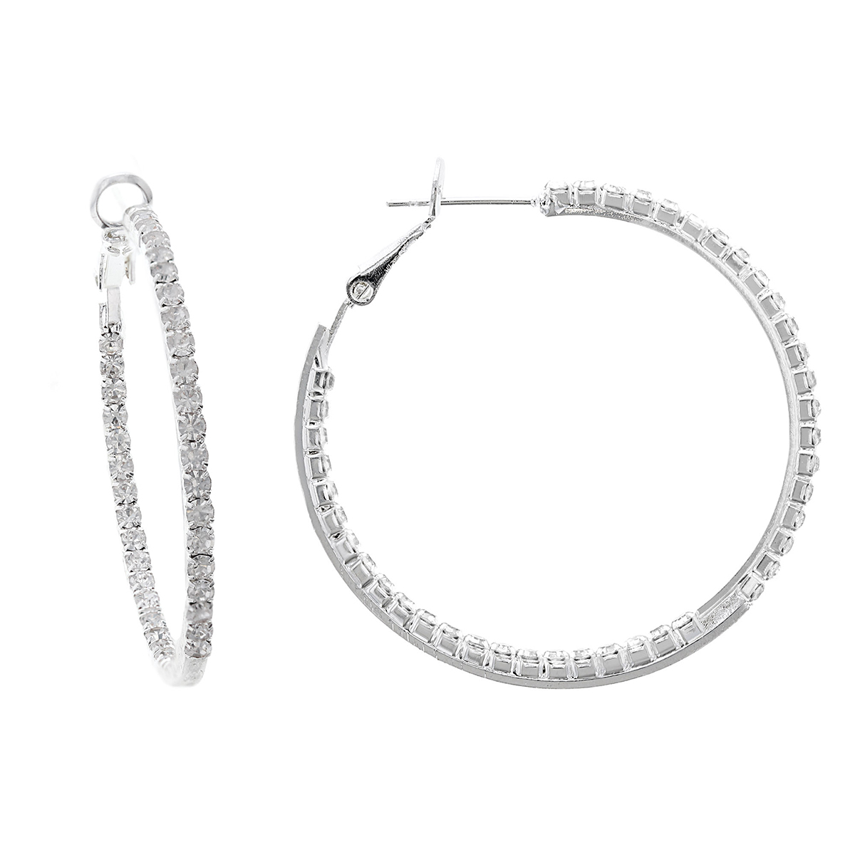 40mm Inside Out Crystal Hoop Earrings