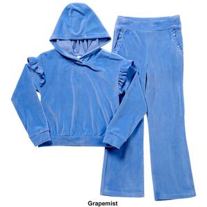 Girls (4-6x) 90 Degree(R) by Reflex Velour Hoodie & Flare Pants Set alternate view