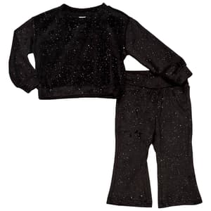 Baby Girl (12-24M) 90 Degree® by Reflex Velour Sparkle Jogger Set