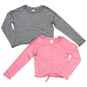 Girls (7-12) 90 Degree® 2pk. Gianna Tie Front & Mesh Tops