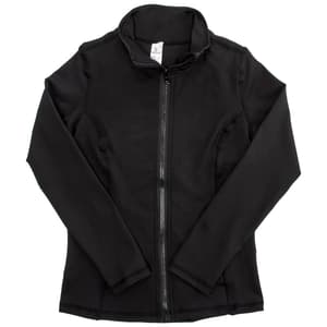 Girls (7-12) 90 Degree® by Reflex Solid Mock Neck Zipper Jacket