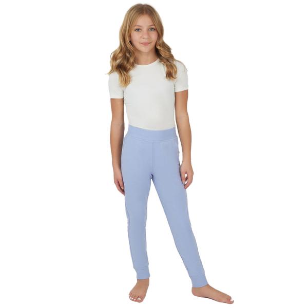 Girls (7-14) 90 Degree(R) by Reflex 2pk. Solid Brush Terry Joggers
