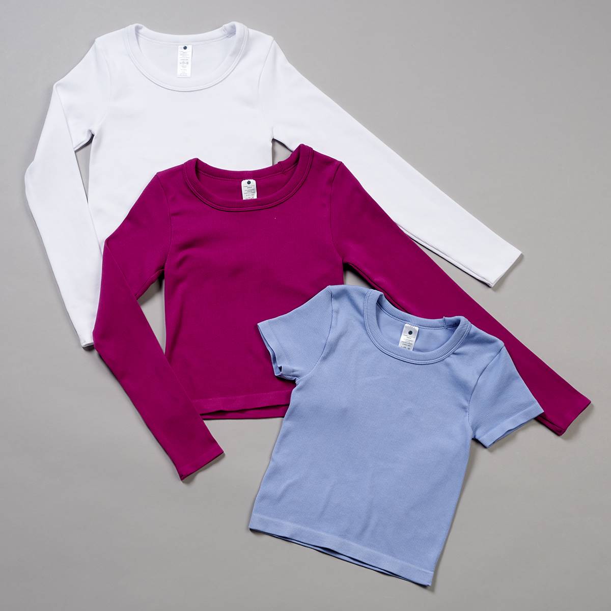 Girls (7-12) Yogalicious(R) 3pc. Short & Long Sleeve Seamless Tops