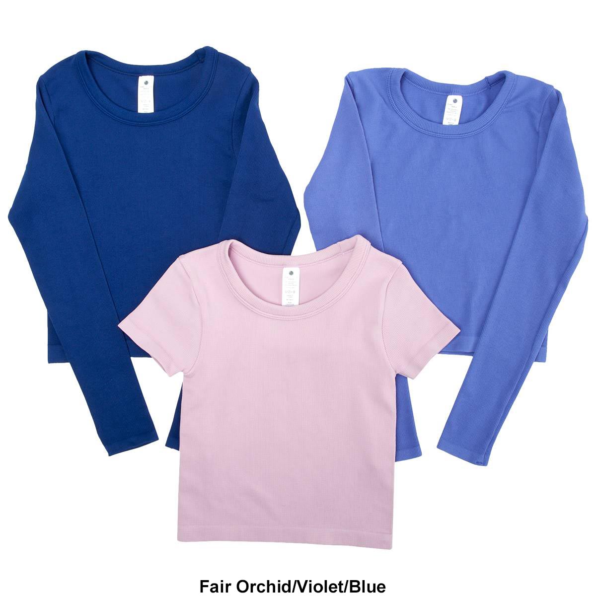 Girls (7-12) Yogalicious(R) 3pc. Short & Long Sleeve Seamless Tops