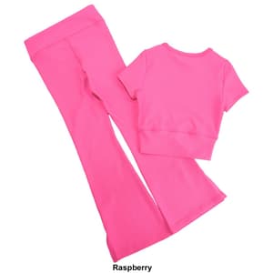 Girls (7-12) 90 Degree® by Reflex Rib Top w/ Rib Flare Leggings