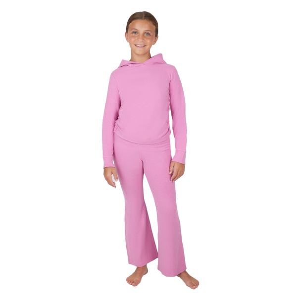 Girls (7-12) Yogalicious(R) Melange Cinch Hoodie & Flare Pants Set