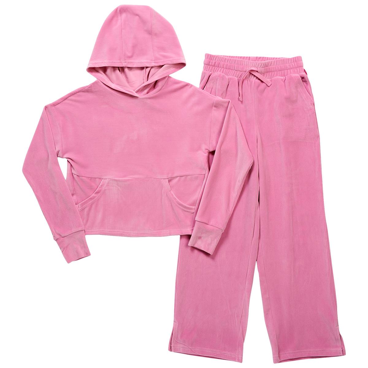 Girls (7-14) 90 Degree(R) By Reflex Rib Hoodie & Straight Leg Pants