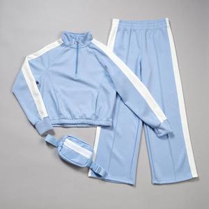 Girls (7-14) 90 Degree(R) by Reflex 3pc. 1/4 Zip & Wide Leg Pants