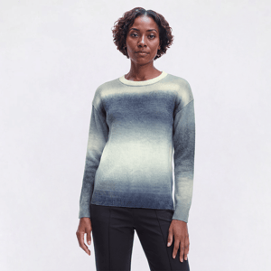 Womens Leo & Nicole Long Sleeve Crew Neck Ombre Yarn Sweater