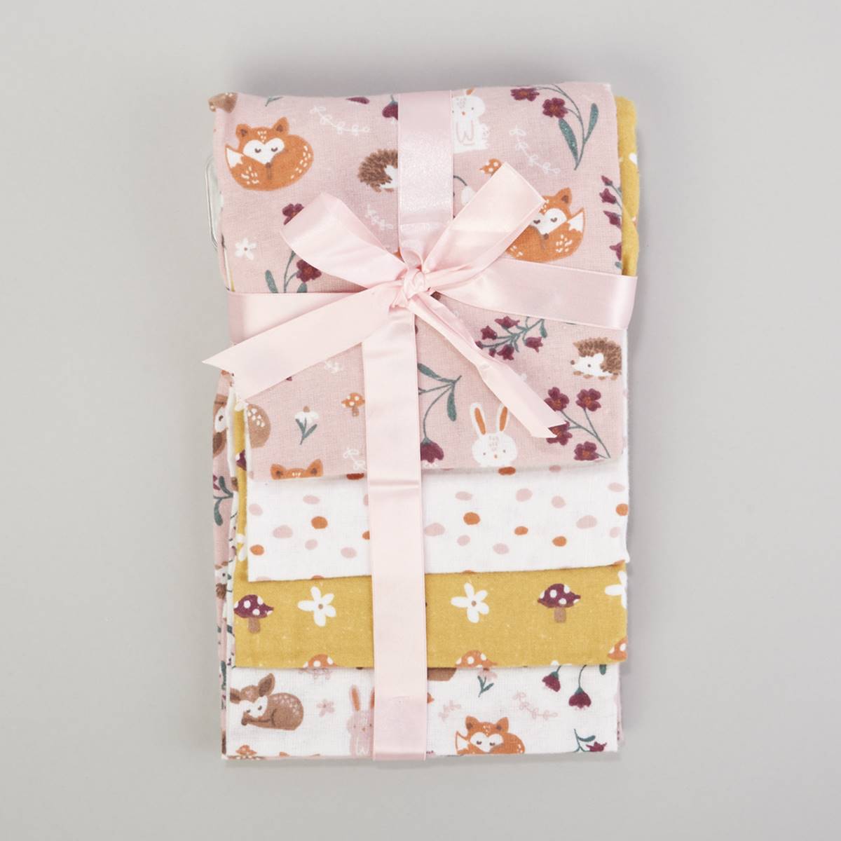 Cribmates 4pk. Whimsical Forest Receiving Blankets
