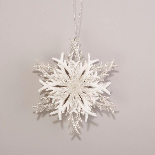 White & Platinum 3D Snowflake Ornament