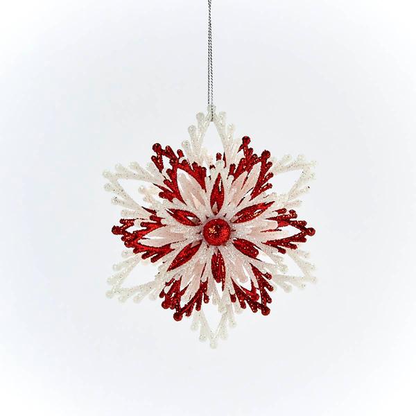 Plastic Glitter Snowflake Ornament