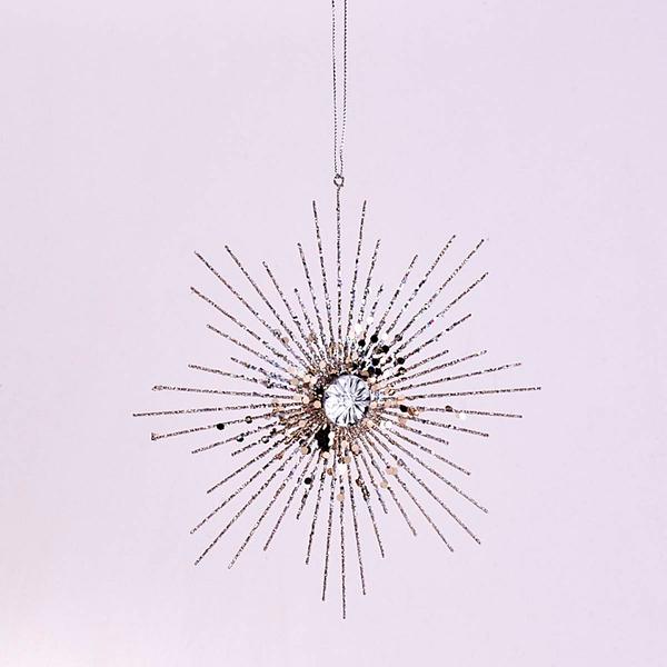 Glittered Wire Starburst Ornament